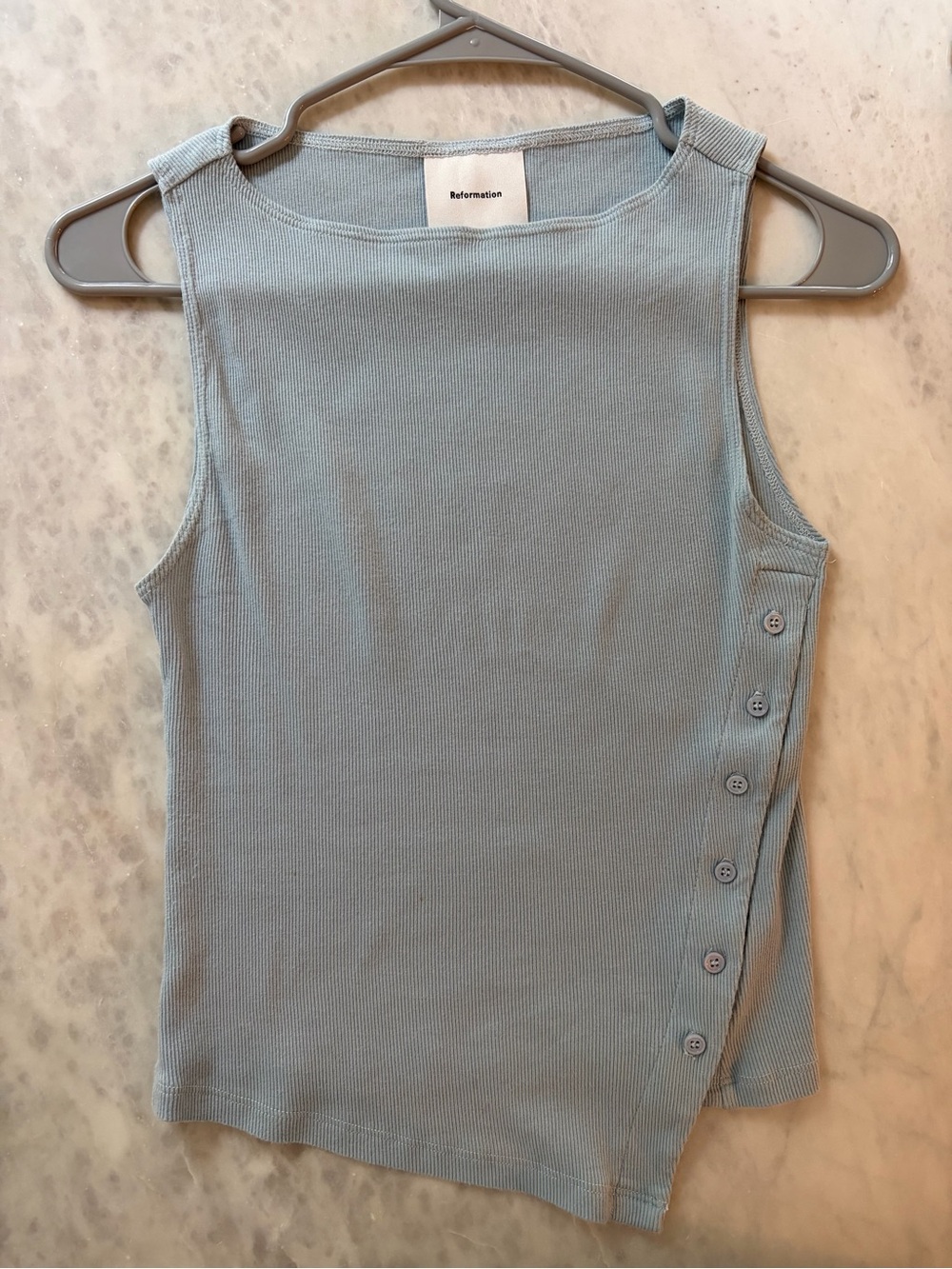Reformation Hudson Rib Tank - Mineral Blue - Picture 4 of 7